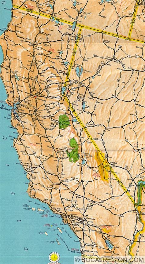Southern California Regional Rocks And Roads 1960 California