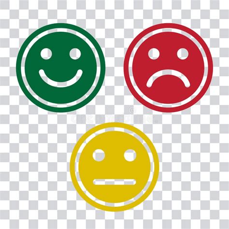 Smileys Emoticons Icon Positive Neutral And Negative Different Mood