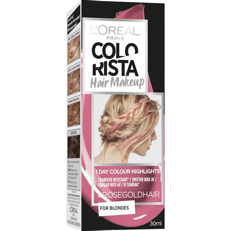 Not for use under the age of 16 years. L'Oréal Paris Colorista Hair Makeup 30mL - Rose Gold | BIG W