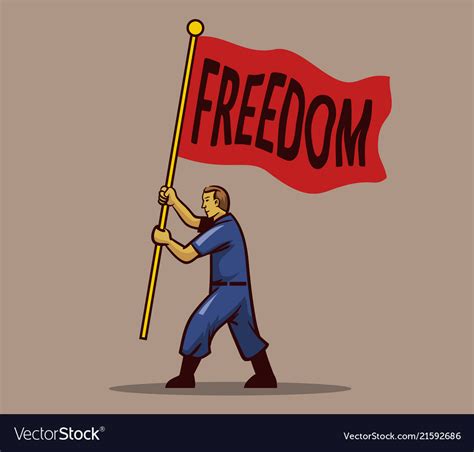 Waving Freedom Flag Men Royalty Free Vector Image
