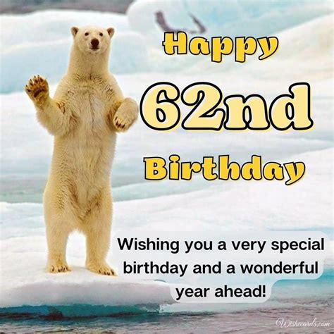 Happy 62nd Birthday Images And Funny Wish Cards