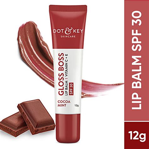 Buy Dot And Key Gloss Boss Lip Balm With Vitamin C E Spf 30 Cocoa Mint For Smooth Texture