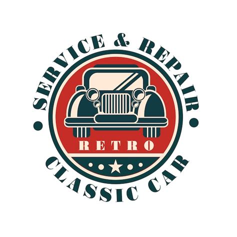 Premium Vector Service And Repair Classic Car Retro Auto Repair Badge