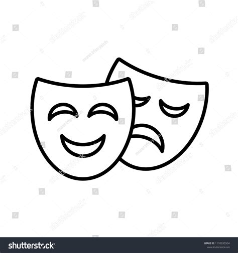 Theater Symbol Laughing Crying Mask Vector стоковая векторная графика