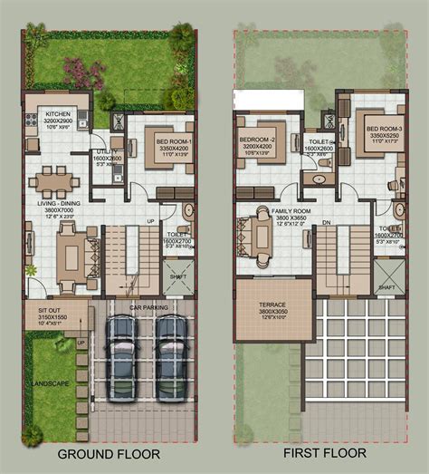 Townhouse plans, row house plans, 4 bedroom duplex house plans. Pin on Small House Plans