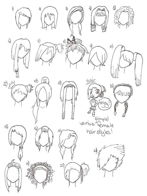 Easy long hair anime hairstyles female. Female Hairstyles Drawing at GetDrawings | Free download