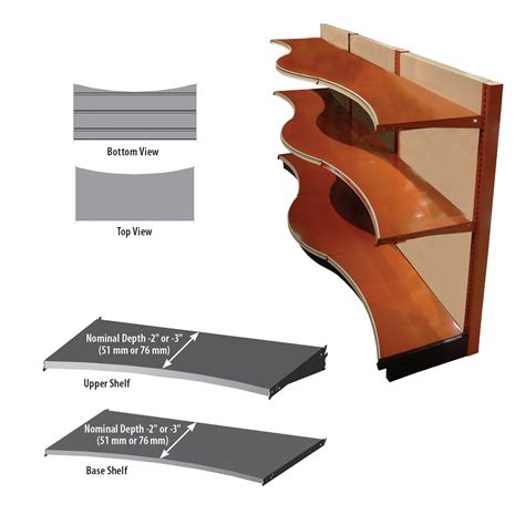 Standard Upper And Base Shelf With Multi Radius Concave Front Madix Inc