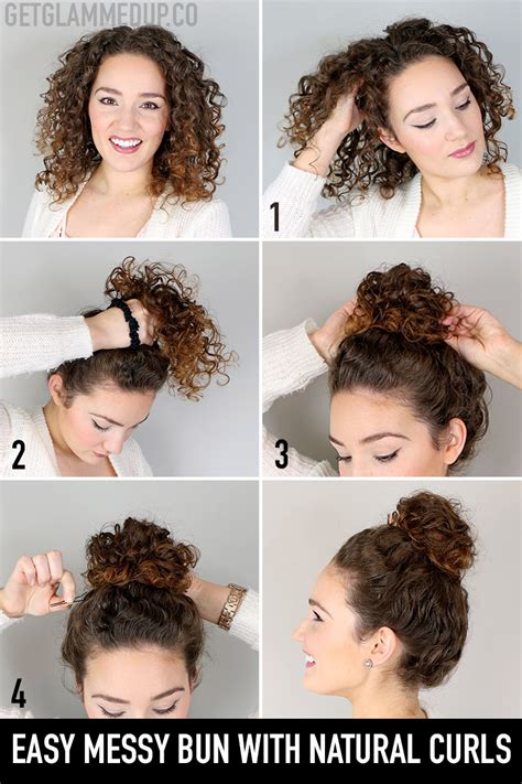 Video Easy Messy Bun Hairstyle For Natural Curls Gena Marie