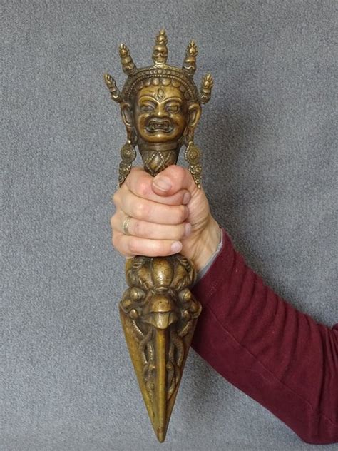 A Large Ritual Dagger Phurba Tibetan Bronze 365 Cm Catawiki