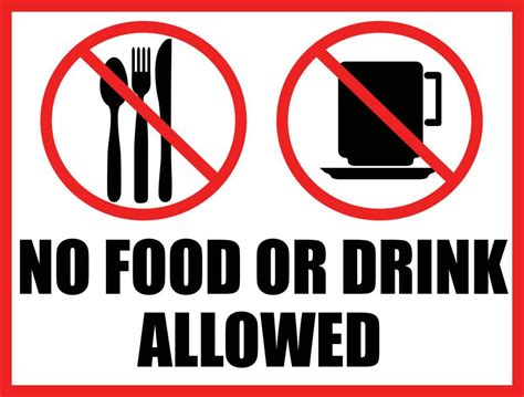 No Food Or Drink Sign Printable Kathern Lehman