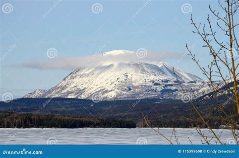 Wintry Snow Capped Peak In Alaska Stock Photo Image Of Alaska