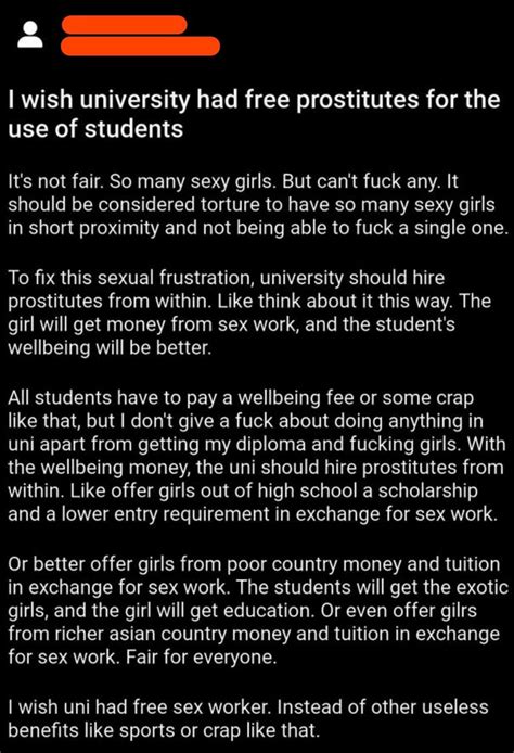 Redditor Advocates For Sex Trafficking In Universities R Inceltear