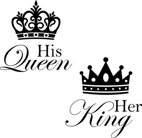 His Queen And Her King With Crown Wall Decals King Queen Tattoo