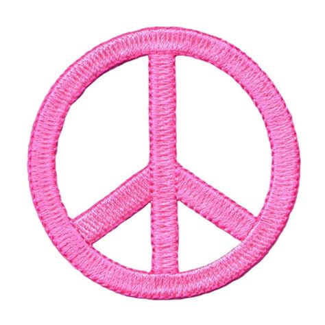 Pink Peace Sign Die Cut Patch Hippie Groovy Craft F07