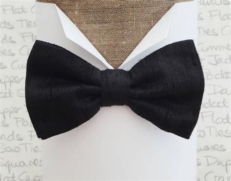 Black Silk Bow Tie Pre Tied Or Self Tie Will Fit Neck Size Etsy