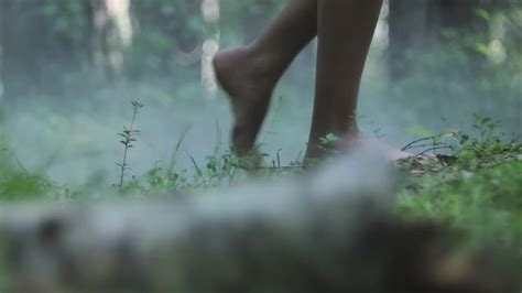 Walking Barefoot In Woods Stock Video Motion Array
