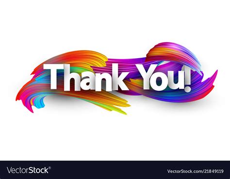 Cut paper thank you illustrations & vectors. Thank you paper poster with colorful brush strokes