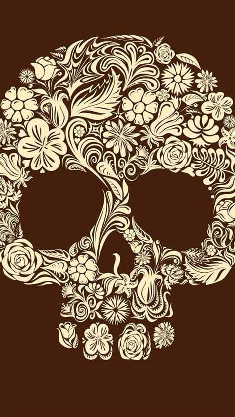 Flower Skull Sugar Skull Wallpaper Los Muertos Tattoo Totenkopf