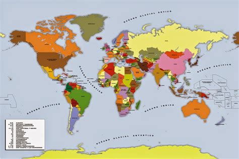 Historia De Europa Y América Mapa Mundial Politico