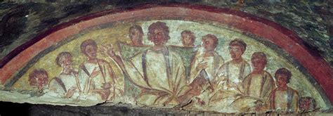 Christ And The Apostles Catacombs Of Domitilla 4th Century Ce Rome