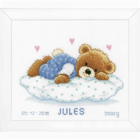 Counted Cross Stitch Kit New Baby Birth Sampler Snoozing Etsy