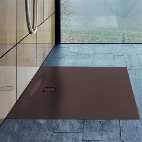 Because of the pillar we'd probably need some custom made shape or a shower tray that can be cut to size. Bette Floor Side rectangular/square shower tray slate ...