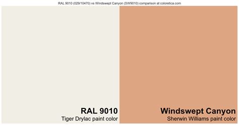 Tiger Drylac RAL 9010 029 10470 Vs Sherwin Williams Windswept Canyon