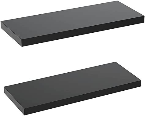Storemic Black Floating Shelf Black Wall Shelf Set Of 2 Modern