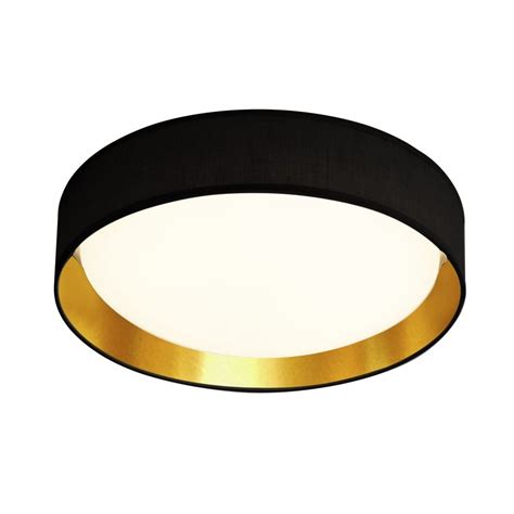Searchlight Gianna Modern Large Flush Ceiling Light In Black And Gold