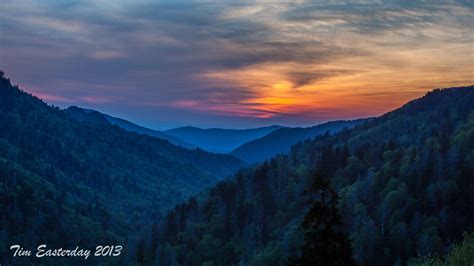 Sunset At Morton Overlook Smoky Mountain National Park Great Smoky