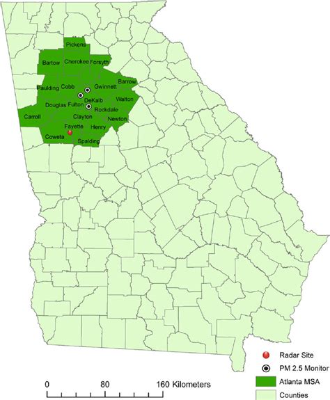 Map Of Georgia Counties With Counties In Atlantas 2000 Metropolitan