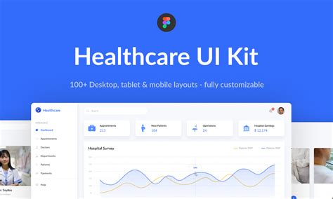 Healthcare Dashboard Ui Kit Editable Templates Figma