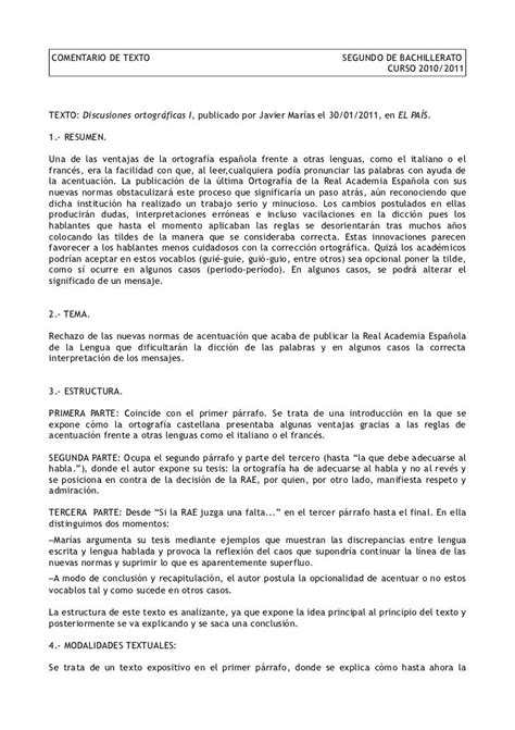 Ejemplos De Comentario De Texto 1 Bachillerato Compartir Ejemplos