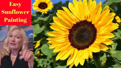 How To Paint A Sunflower With Acrylic Paint Lesson Step By Step