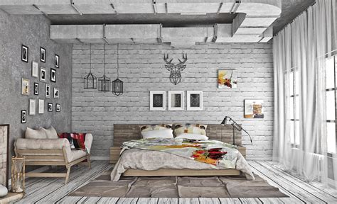 Loft Style Bedroom 3d Model Cgtrader