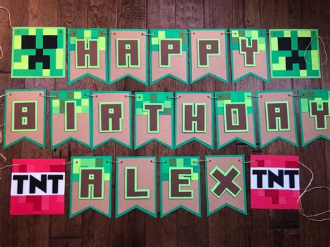 Pixel Party Mine Craft Inspired Creeper Minecraft Tnt Look A Etsy