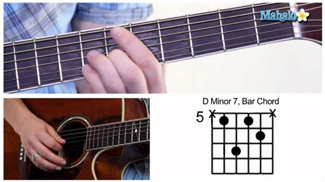 How To Play A D Minor 7 Dm7 Bar Chord On Guitar 5th Fret Youtube
