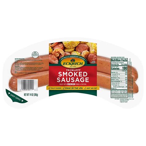 Eckrich Skinless Smoked Sausage Shop Meat At H E B
