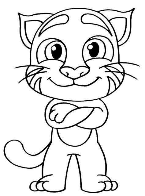 Cool Talking Tom Coloring Page In 2022 Coloring Pages Free Printable