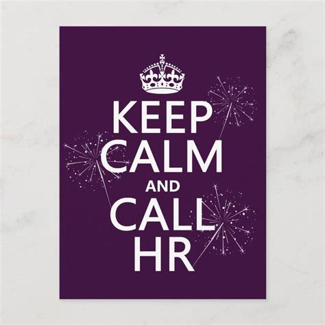 Keep Calm And Call Hr Any Color Postcard Zazzle Call Me Postcard Cards
