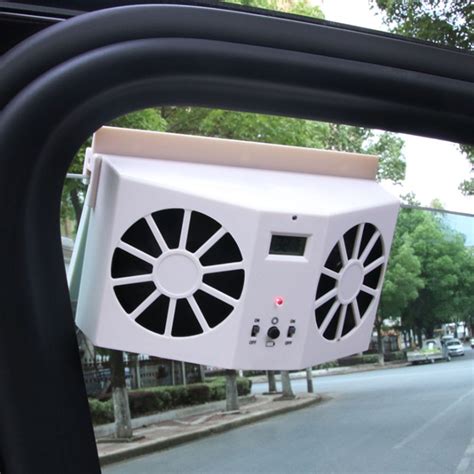 Wholesale Solar Powered Car Interior Cooling Fan Automotive Dual Air