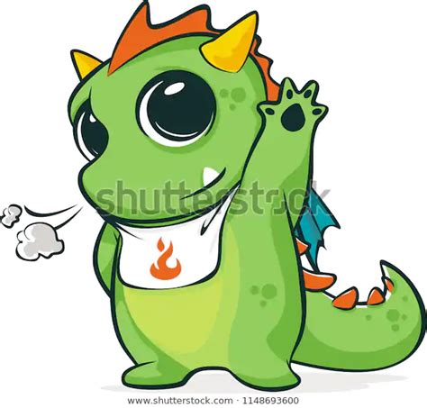 Little Green Dragons Mascot Character Stock Vector Royalty Free