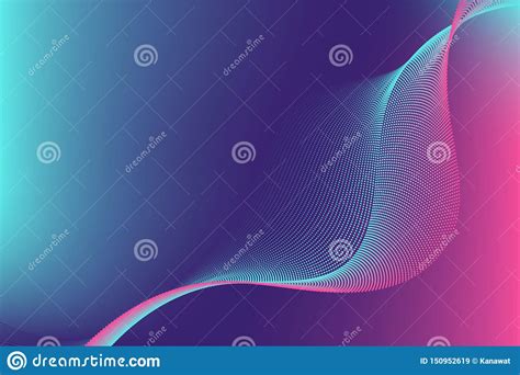Colourful Particle Line Wave Abstract Background Modern Design With