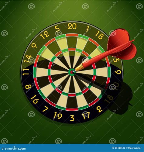 Dartboard With Dart In The Center Stock Vector Illustration Of Goal