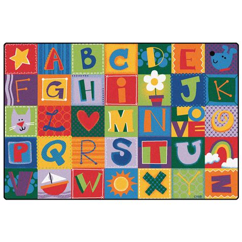 Toddler Alphabet Blocks Carpet Primary Colors 8 X 12 Early