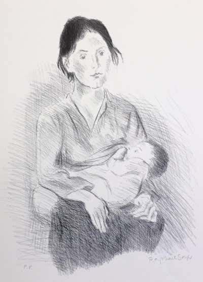vintage breastfeeding art 2 for sale on 1stdibs