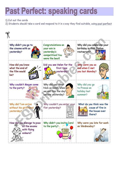 Simple Present Tense Speaking Cards