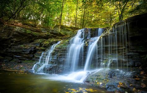 Wallpaper Autumn Forest Waterfall Pa Cascade Pennsylvania