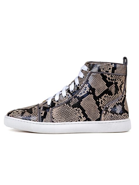 Mens Snakeskin High Top Sneakers Skateboard Shoes