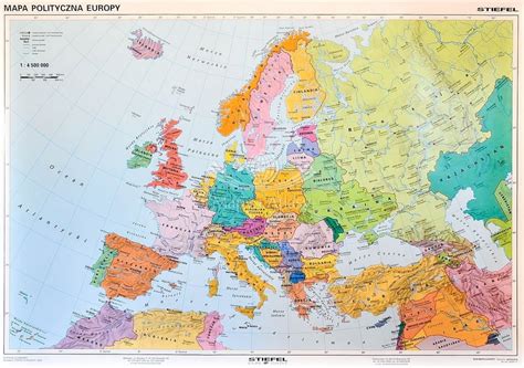 Europa Dwustronna Mapa Ścienna Szkolna